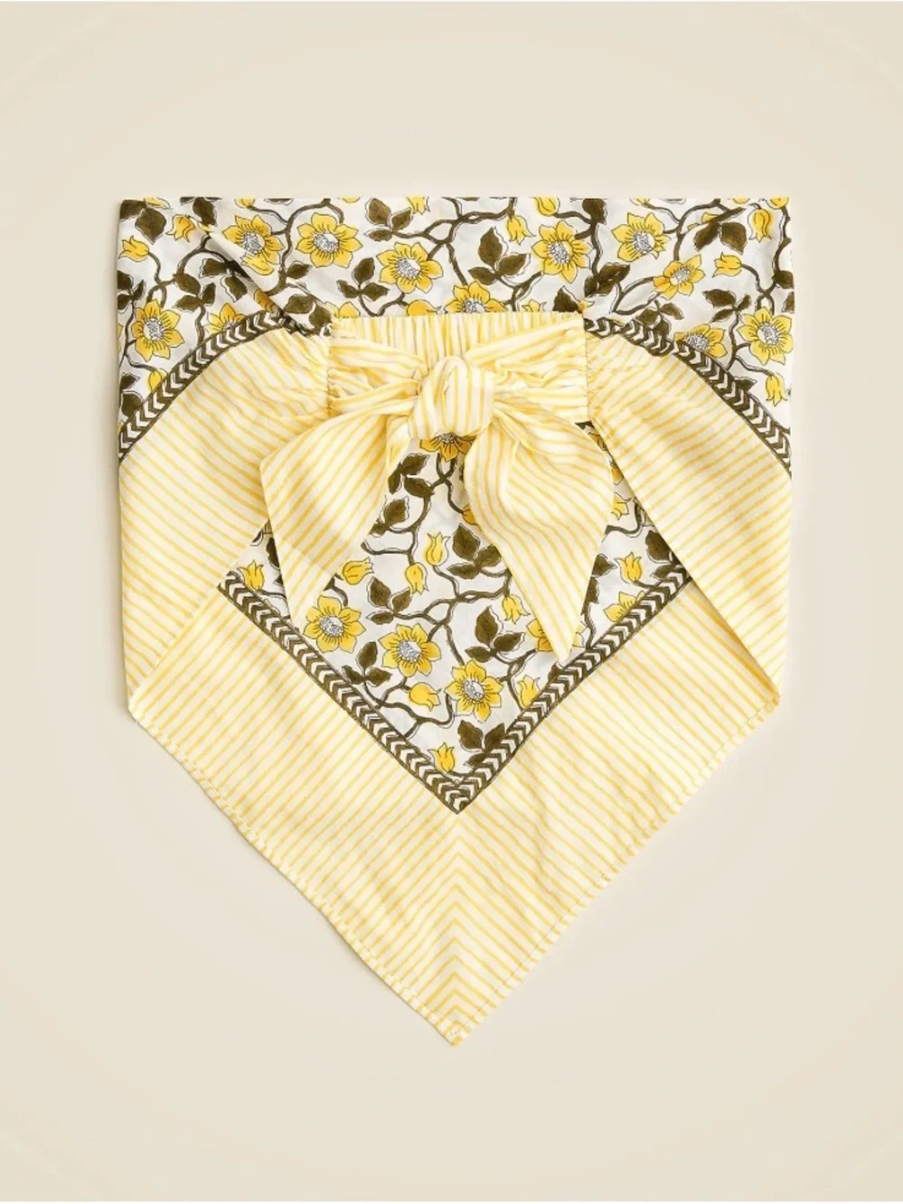 J. Crew Cotton Voile Bandana Top in yellow daffodil daze block print NWOT M/L